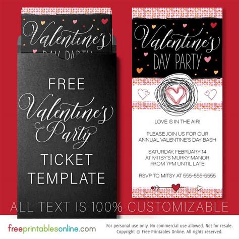 Valentine S Day Invitations Free Printable